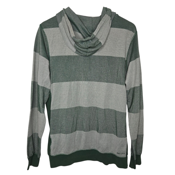 Nike Mens Retro Y2K Monochromatic Green Striped Full Zip Hooded Jacket Medium - Picture 2 of 10